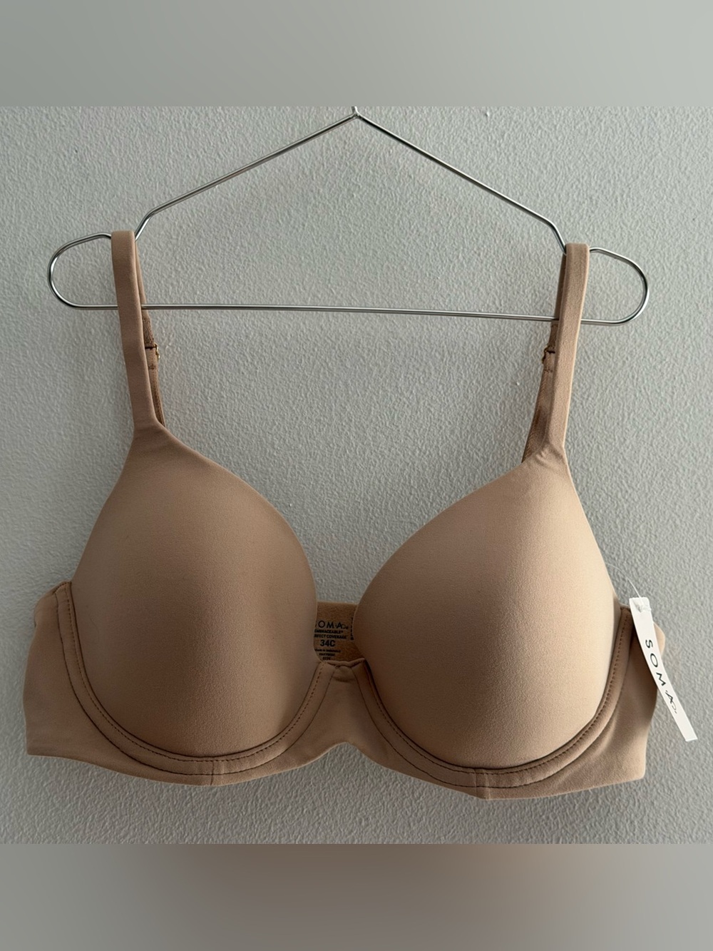 Soma Embraceable Perfect Coverage Bra 34C Nude Underwire NWTn Warm Amber Smooth